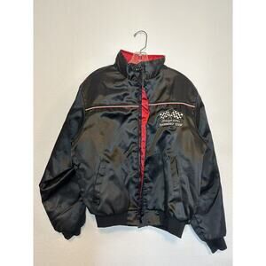 Vintage NASCAR Swingster Snap On Jacket Bomber Jacket USA Large Full Zip Red 80